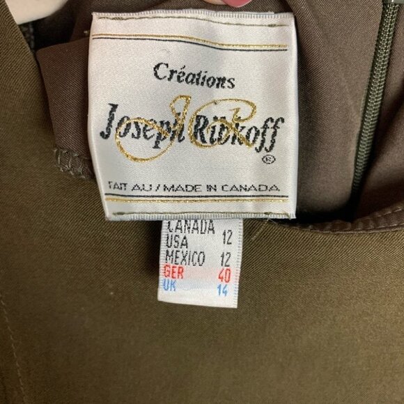 Joseph Ribkoff Vintage Olive  Green Dress Size Vintage 12 Work Wear - Picture 5 of 9